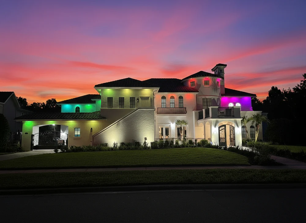 Home soffit lighting with LED technology